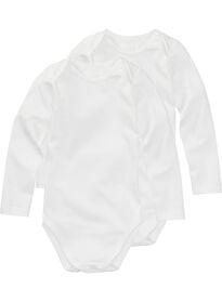 body – coton biologique stretch - 2 pièces blanc blanc - 1000005204 - HEMA