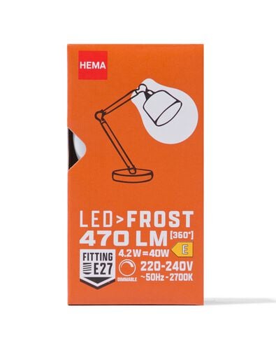 led kogel frost E27 4.2W 470lm dim - 20070079 - HEMA
