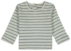 newborn t-shirt biologisch katoen met strepen groen groen - 1000028731 - HEMA