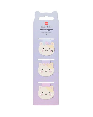 magnetische boekenleggers 21.5x6cm kat - 3 stuks - 14800552 - HEMA