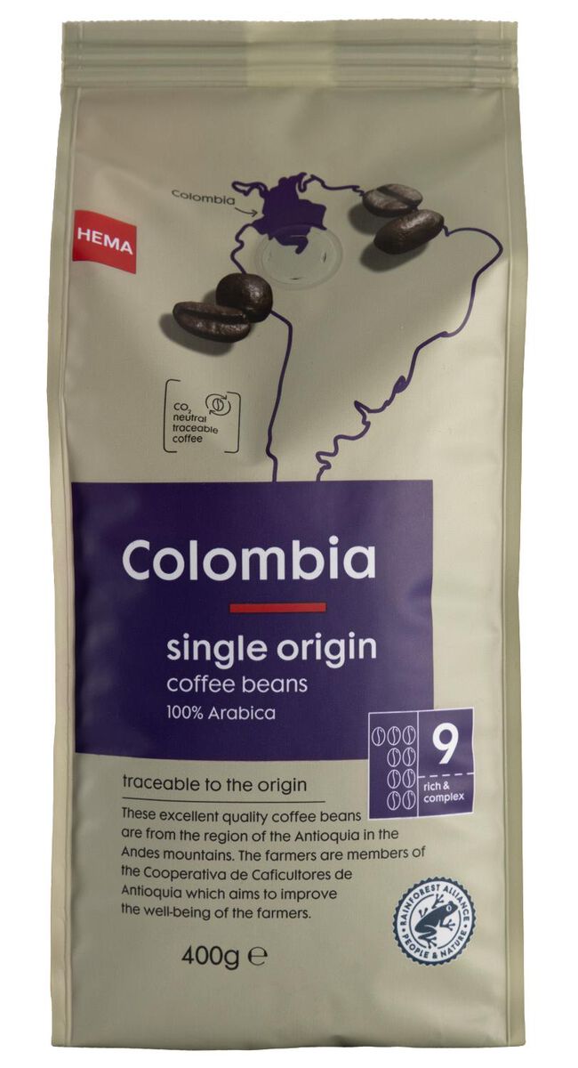 café en grains Colombia 400g - 17170012 - HEMA