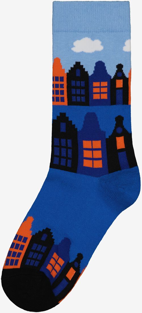 chaussettes avec coton happy home bleu bleu - 1000029367 - HEMA