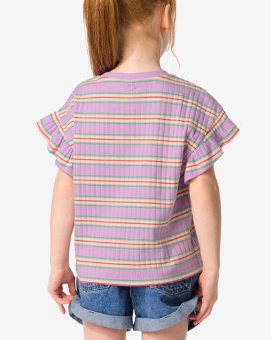 t-shirt enfant avec côtes violet 134/140 - 30863077 - HEMA