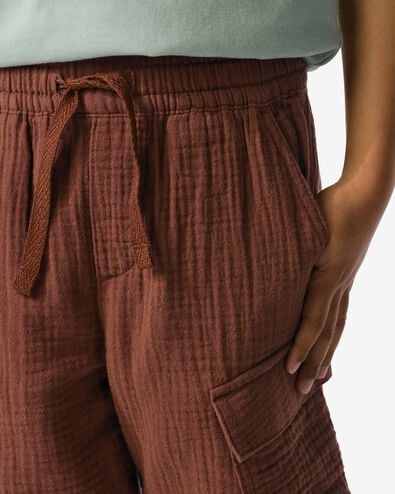 kindershort regular fit mousseline bruin bruin - 30714802BROWN - HEMA