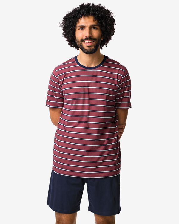 pyjashort homme Jaap jersey retro bleu fonc&eacute; bleu fonc&eacute; - 23686510DARKBLUE - HEMA