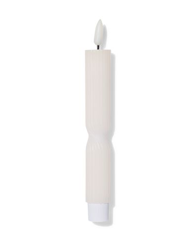 bougie domestique à led ⌀2,3x20cm nervurée ivoire - 13550126 - HEMA