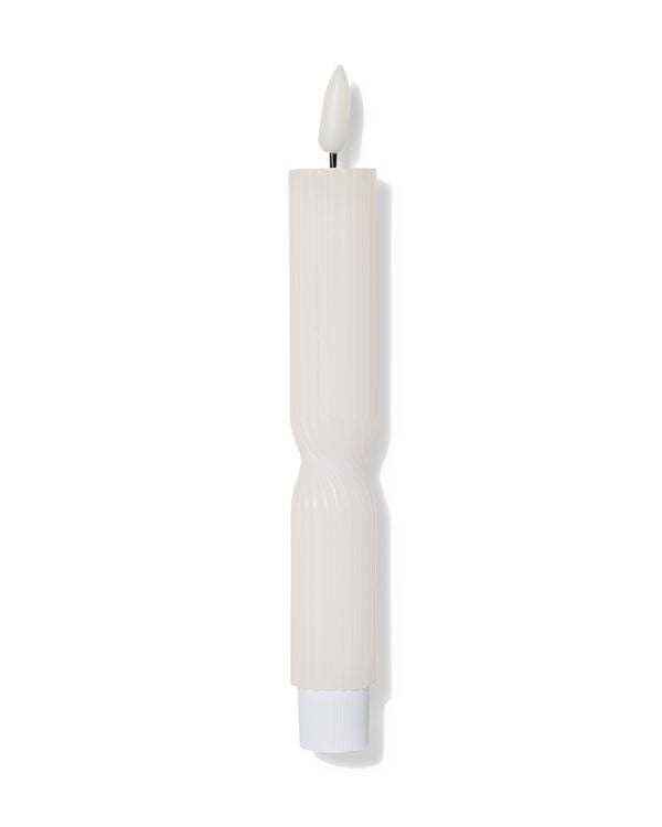 bougie domestique à led ⌀2,3x20cm nervurée ivoire - 13550126 - HEMA
