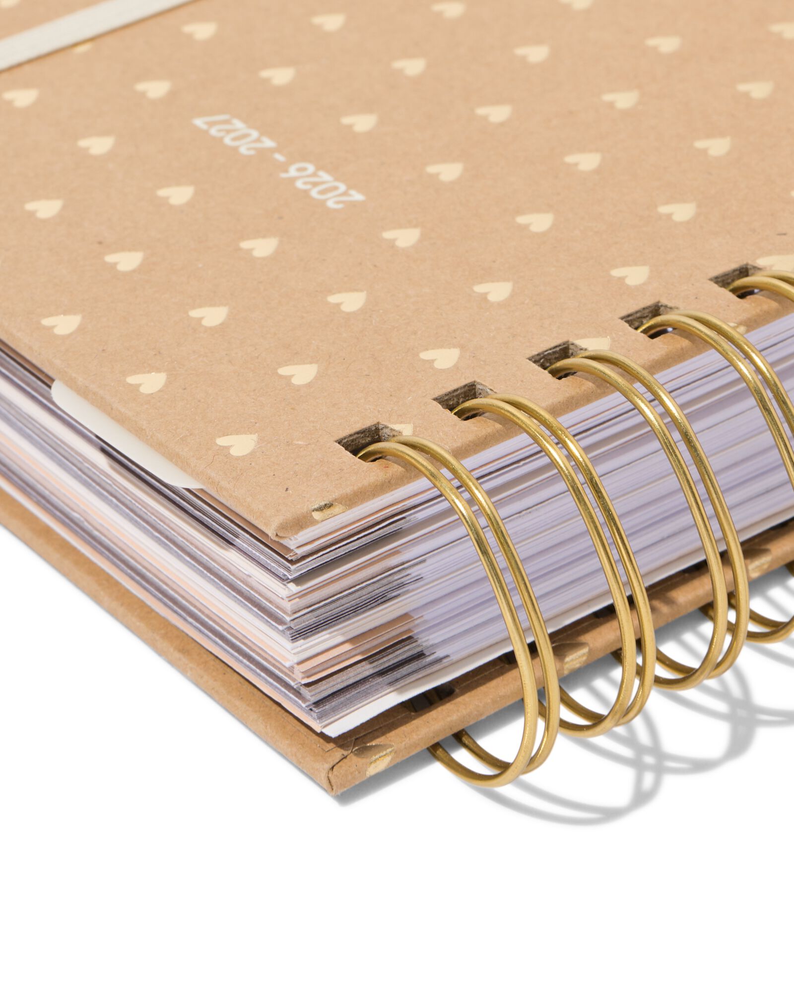 agenda scolaire 2026-2027 15,4x18,6x3,5cm kraft petits c&oelig;urs - 14505654 - HEMA
