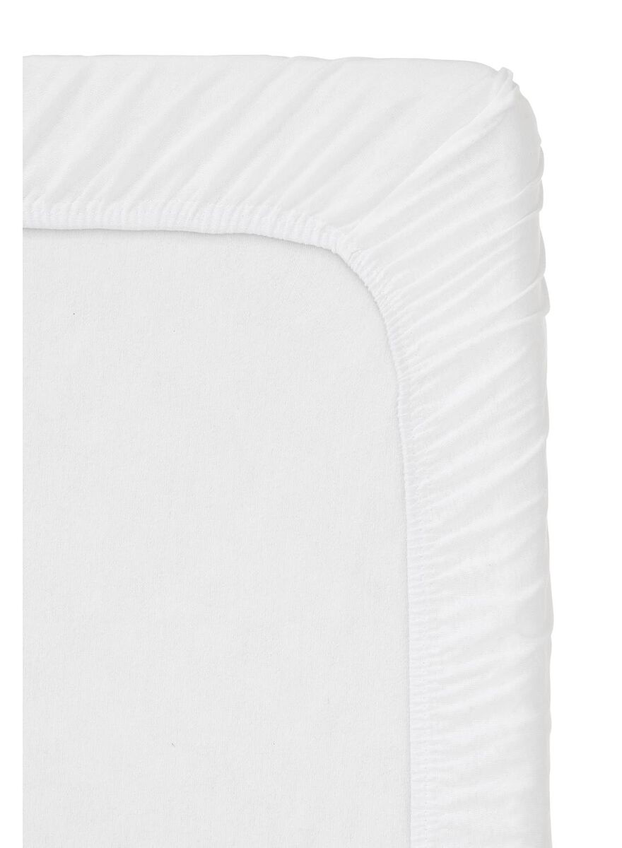 drap-housse - jersey coton - 180x200 cm - blanc blanc 180 x 200 - 5140064 - HEMA