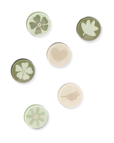 6 aimants en verre fleurs Ø3cm - 14470090 - HEMA