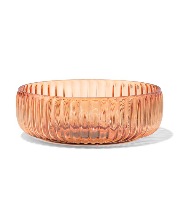 plat de service ⌀22x7,5cm verre stri&eacute; - 41800222 - HEMA