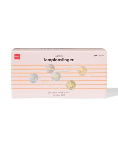 lichtsnoer 8.95m met 18 led-lampions kleur voor binnen en buiten - 41800157 - HEMA