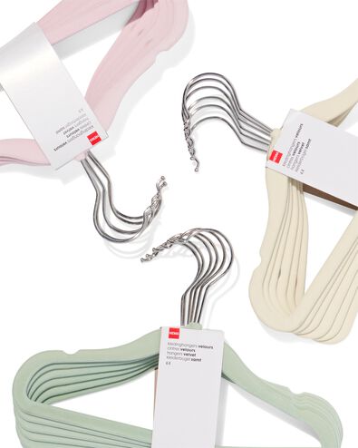 kledinghanger klein velours mint - 6 stuks - 39800016 - HEMA