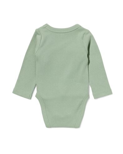 newborn meegroei overslag body rib  groen groen - 33430320GREEN - HEMA
