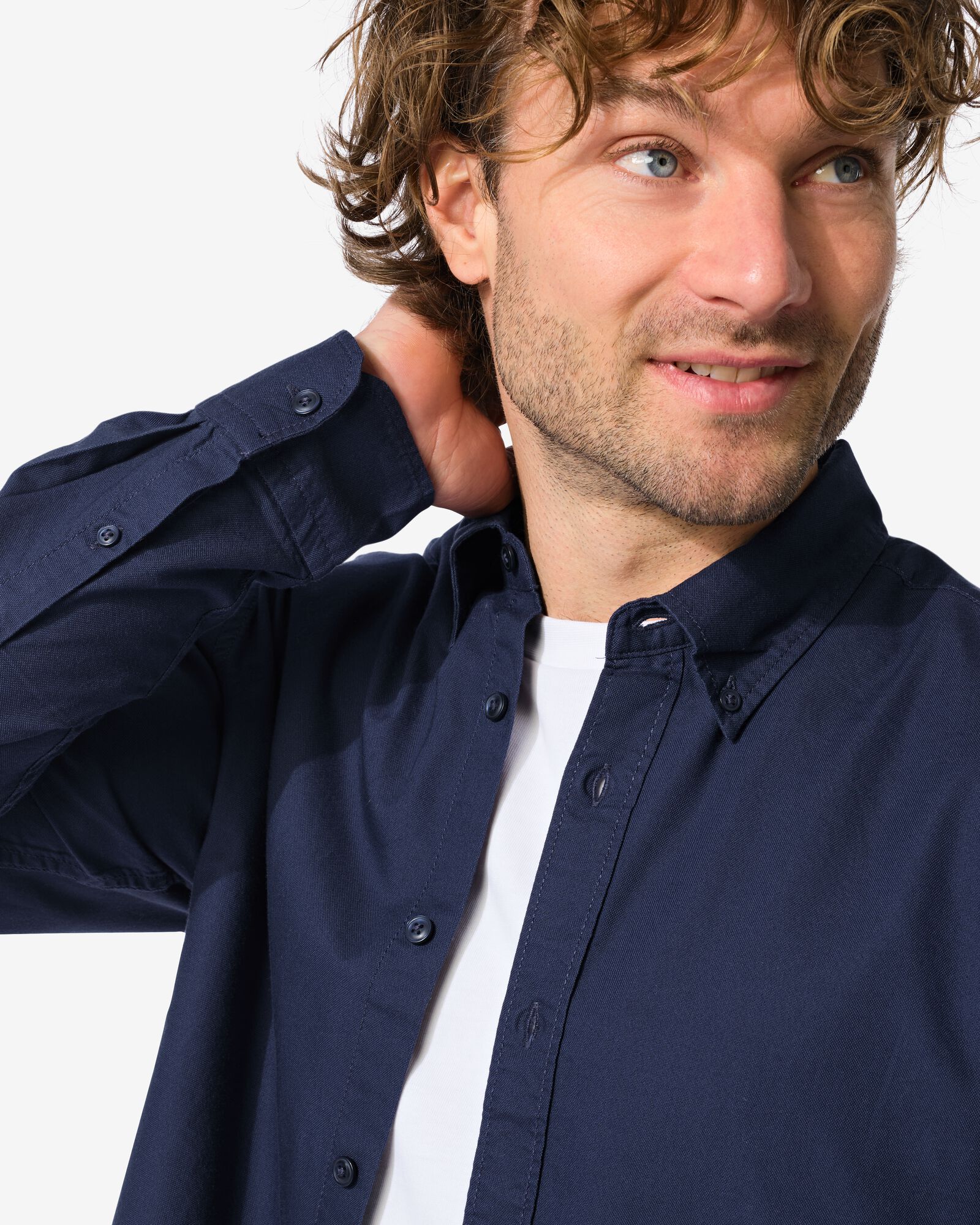 herenoverhemd  donkerblauw - 2140150DARKBLUE - HEMA