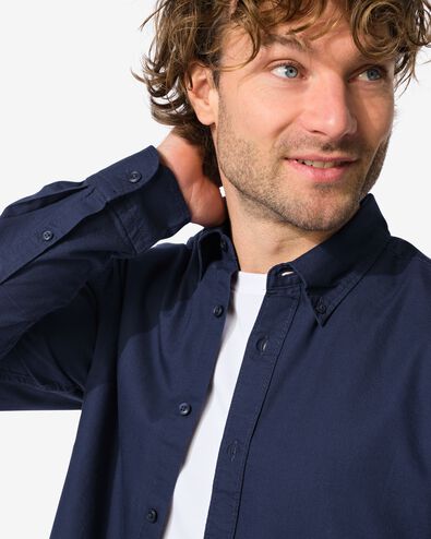 herenoverhemd  donkerblauw - 2140150DARKBLUE - HEMA