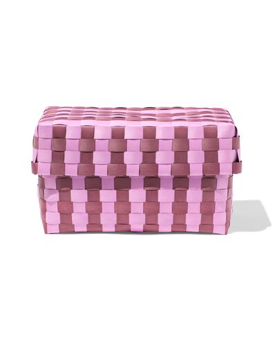 panier 20x15 cm avec couvercle damier lilas - 39800052 - HEMA
