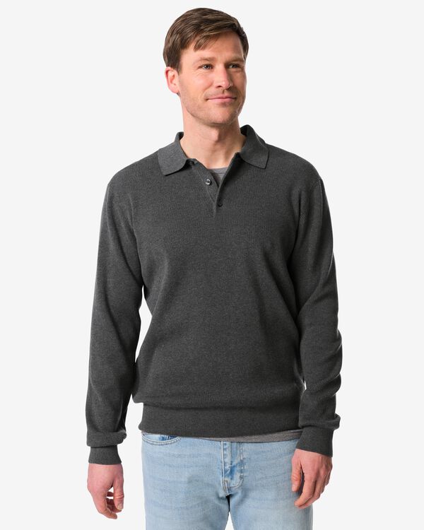 pull homme Karel  gris chin&eacute; gris chin&eacute; - 2130010GREYMELANGE - HEMA