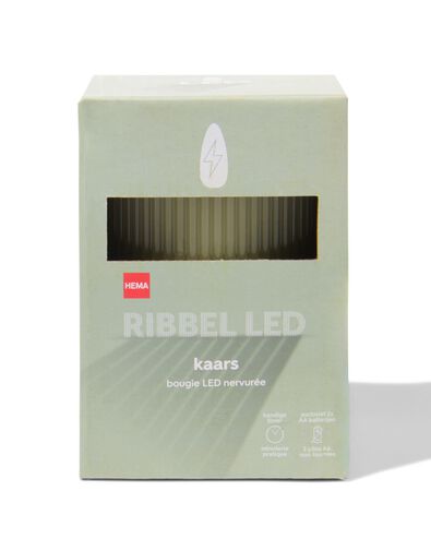 bougie nervur&eacute;e LED avec cire &Oslash;7.5x10 vert clair - 13550053 - HEMA