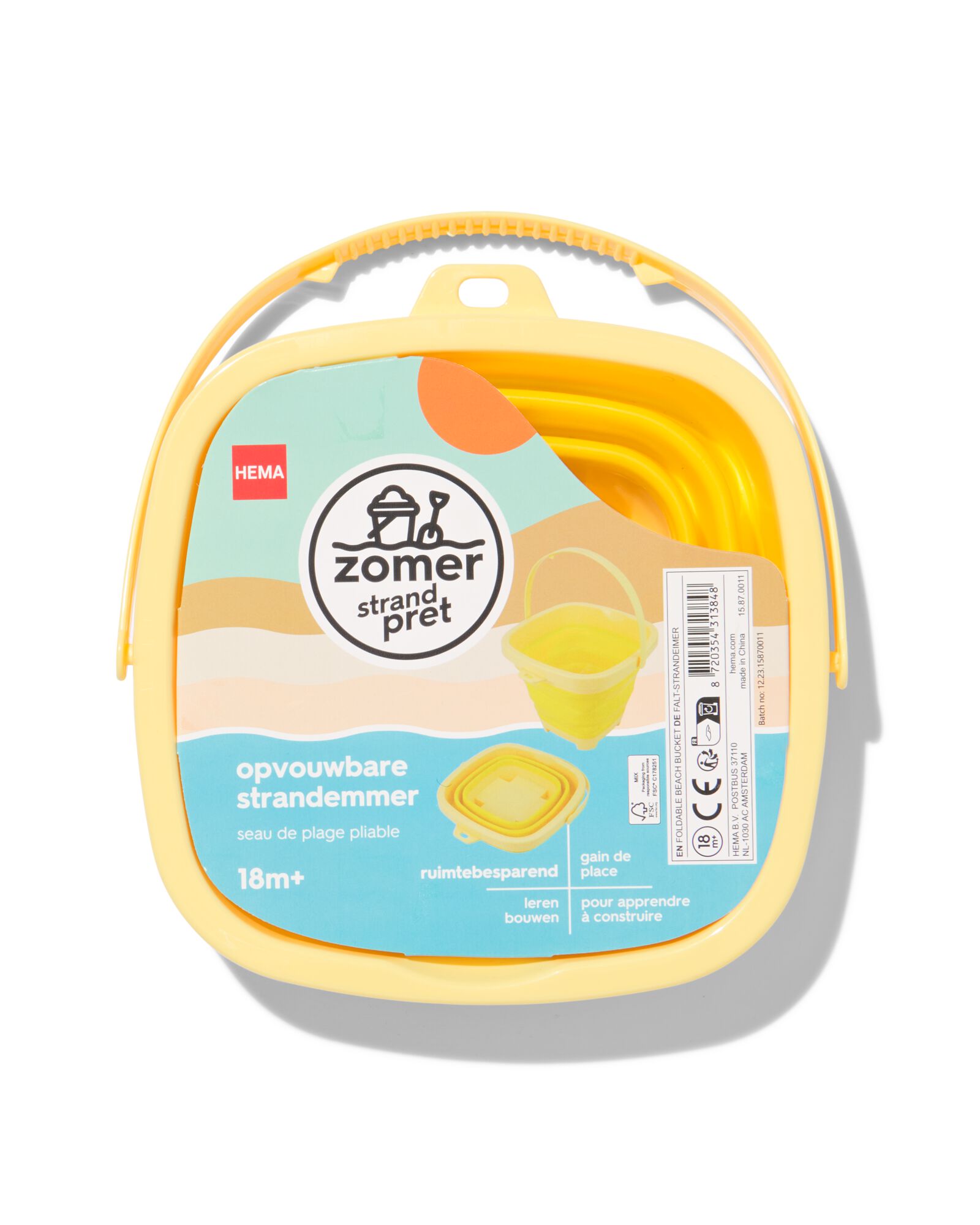 seau de plage pliable jaune - 15870011 - HEMA