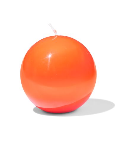 bougie sph&eacute;rique ⌀10cm lisse orange - 13504221 - HEMA
