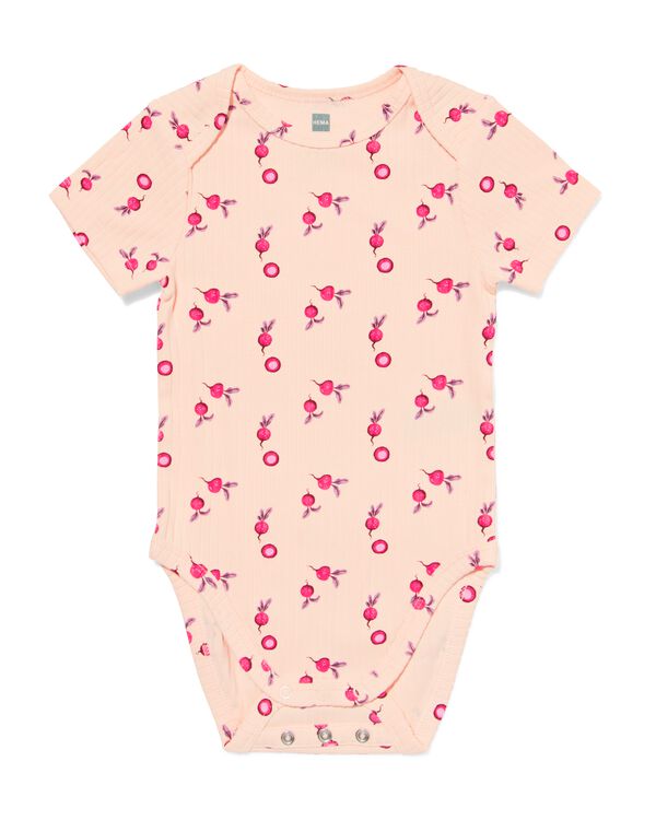 Mitwachsender Baby-Strampler gerippt mit Radieschen pfirsich pfirsich - 33304360PEACH - HEMA