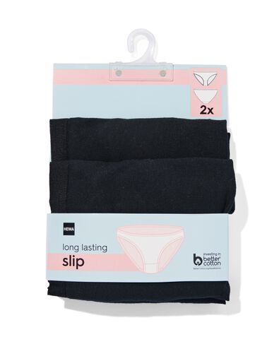 2 slips femme coton stretch noir XL - 19610929 - HEMA