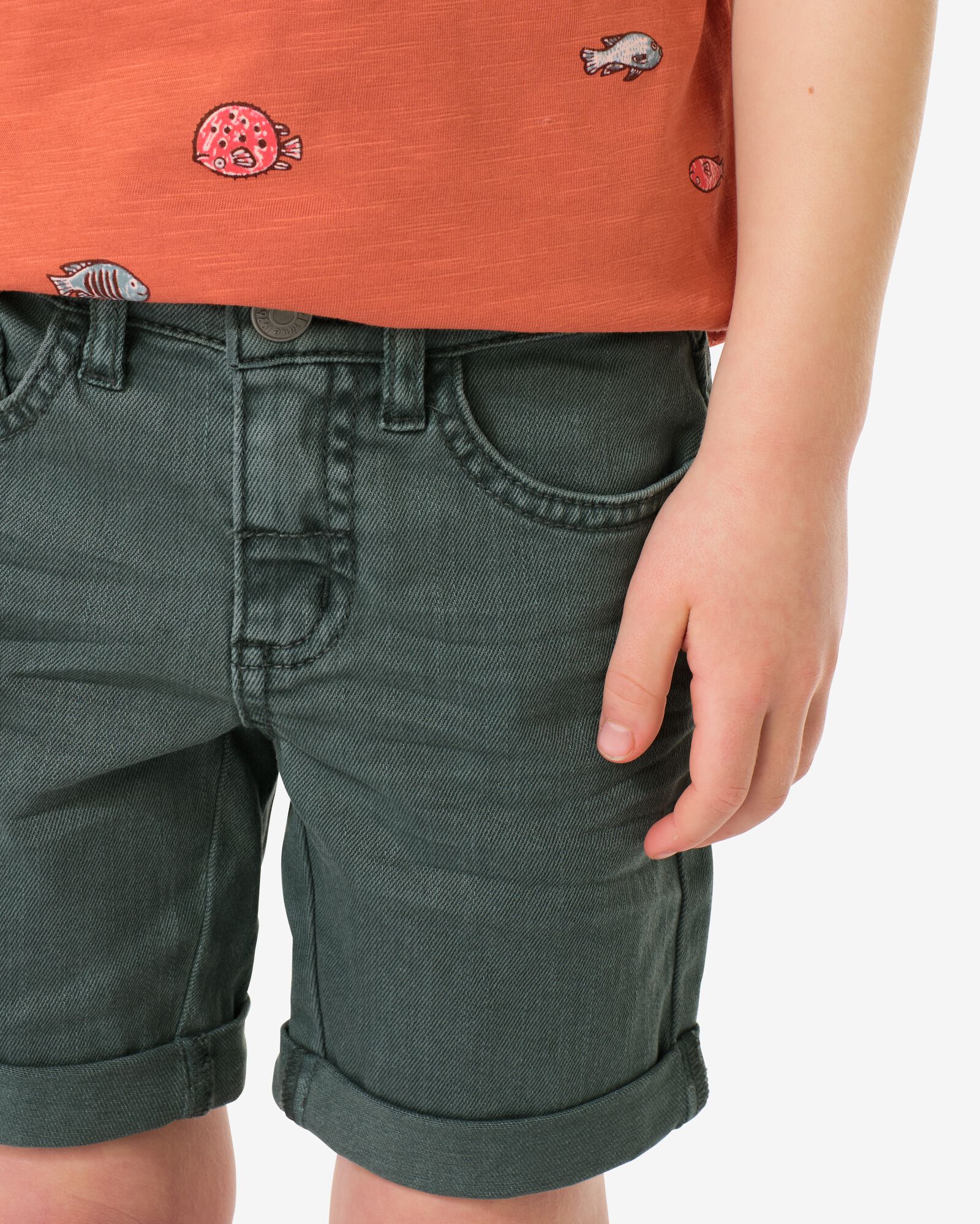 short enfant coupe droite vert fonc&eacute; vert fonc&eacute; - 30716803DARKGREEN - HEMA