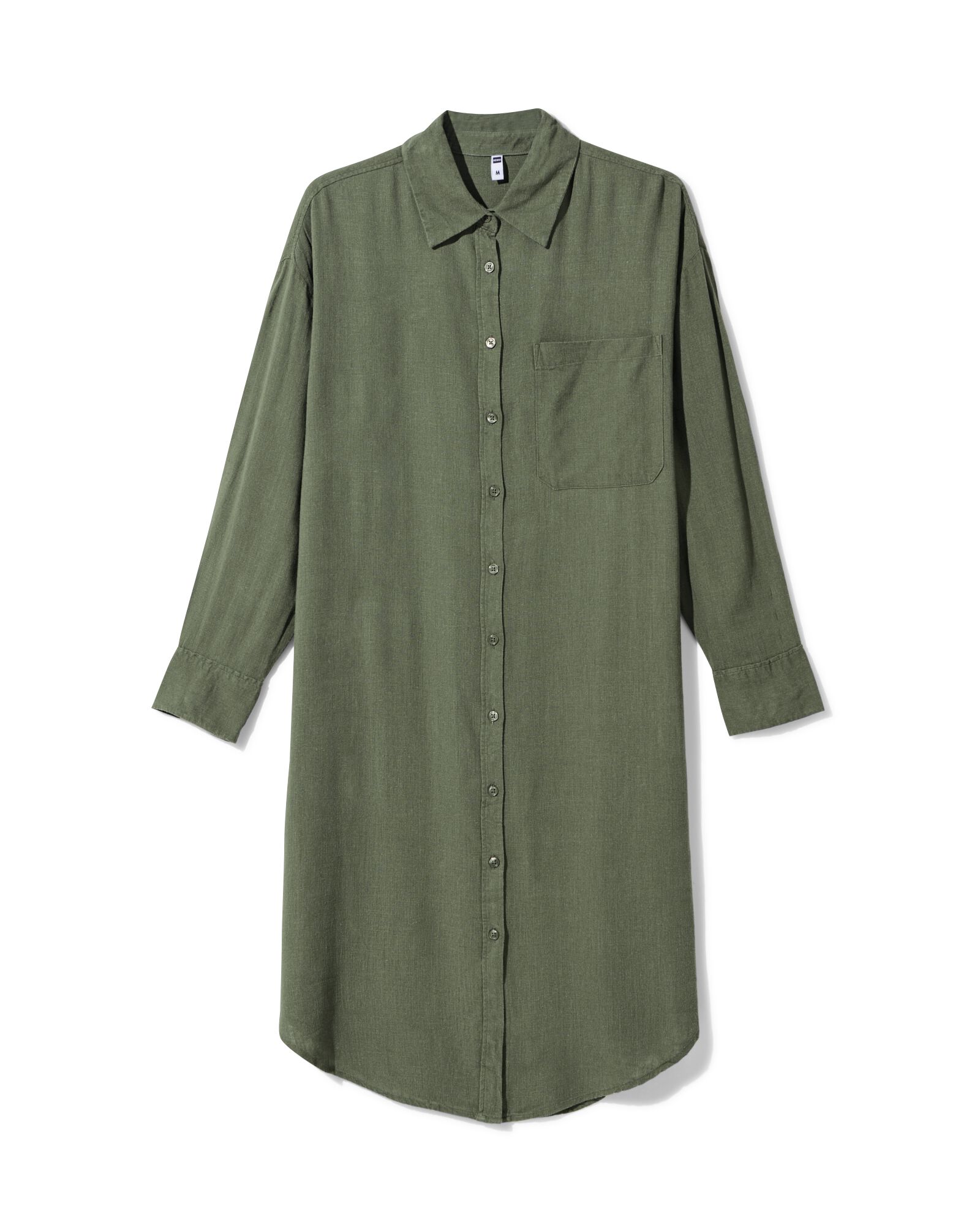 Robe chemise femme Lizzy en lin vert fonc&eacute; - 36370380DARKGREEN - HEMA