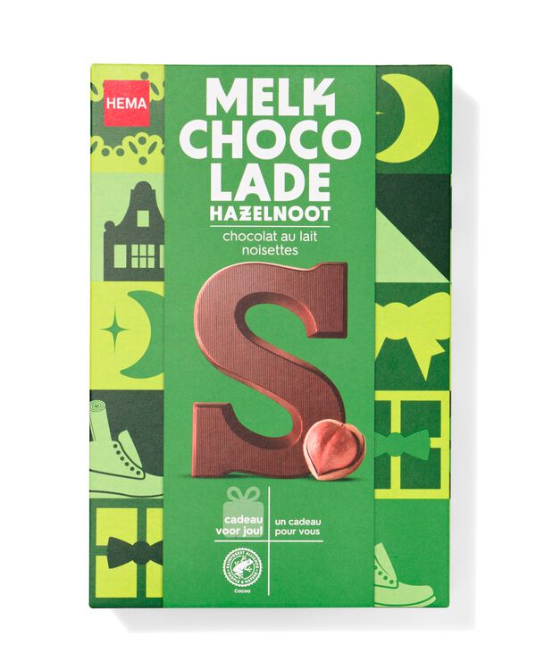 lettre S en chocolat aux noisettes 140g noisette lait S - 24414019 - HEMA