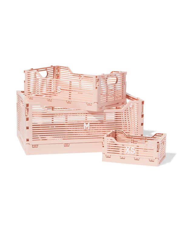 caisse pliable &agrave; lettres recycl&eacute;e rose p&acirc;le rose p&acirc;le - 1000032625 - HEMA