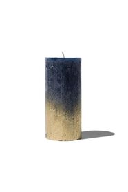 rustikale Kerze, Ø 5 x 11 cm, dunkelblau/golden - 13502885 - HEMA