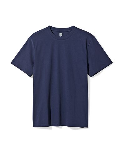 t-shirt homme coupe classique bleu fonc&eacute; bleu fonc&eacute; - 2190330DARKBLUE - HEMA