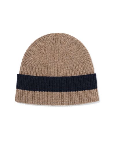 herenbeanie zand-blauw - 16500027 - HEMA