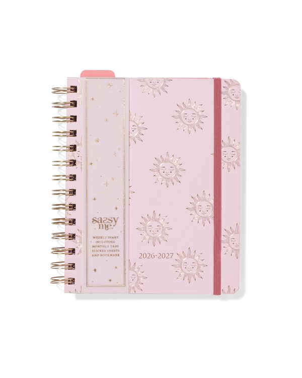 agenda scolaire sassy me 2026-2027 16,5x20,3cm soleils - 14505657 - HEMA