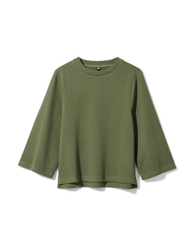 Damen-T-Shirt Kacey, Struktur dunkelgr&uuml;n - 36281280DARKGREEN - HEMA