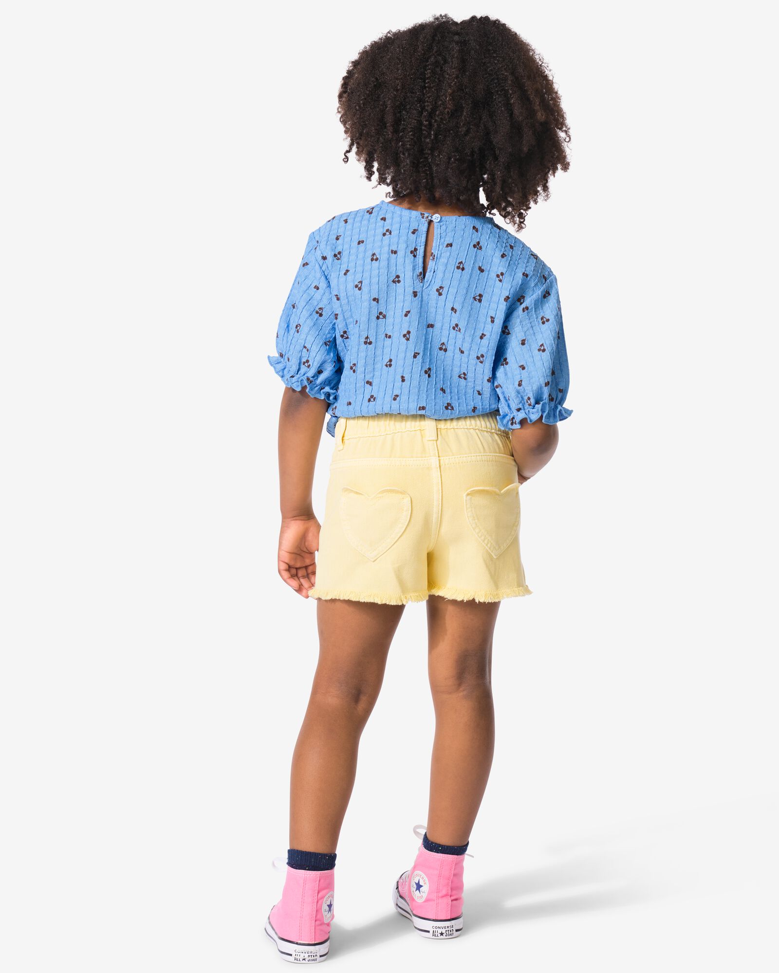 short enfant petits c&oelig;urs  jaune p&acirc;le jaune p&acirc;le - 30843721LIGHTYELLOW - HEMA