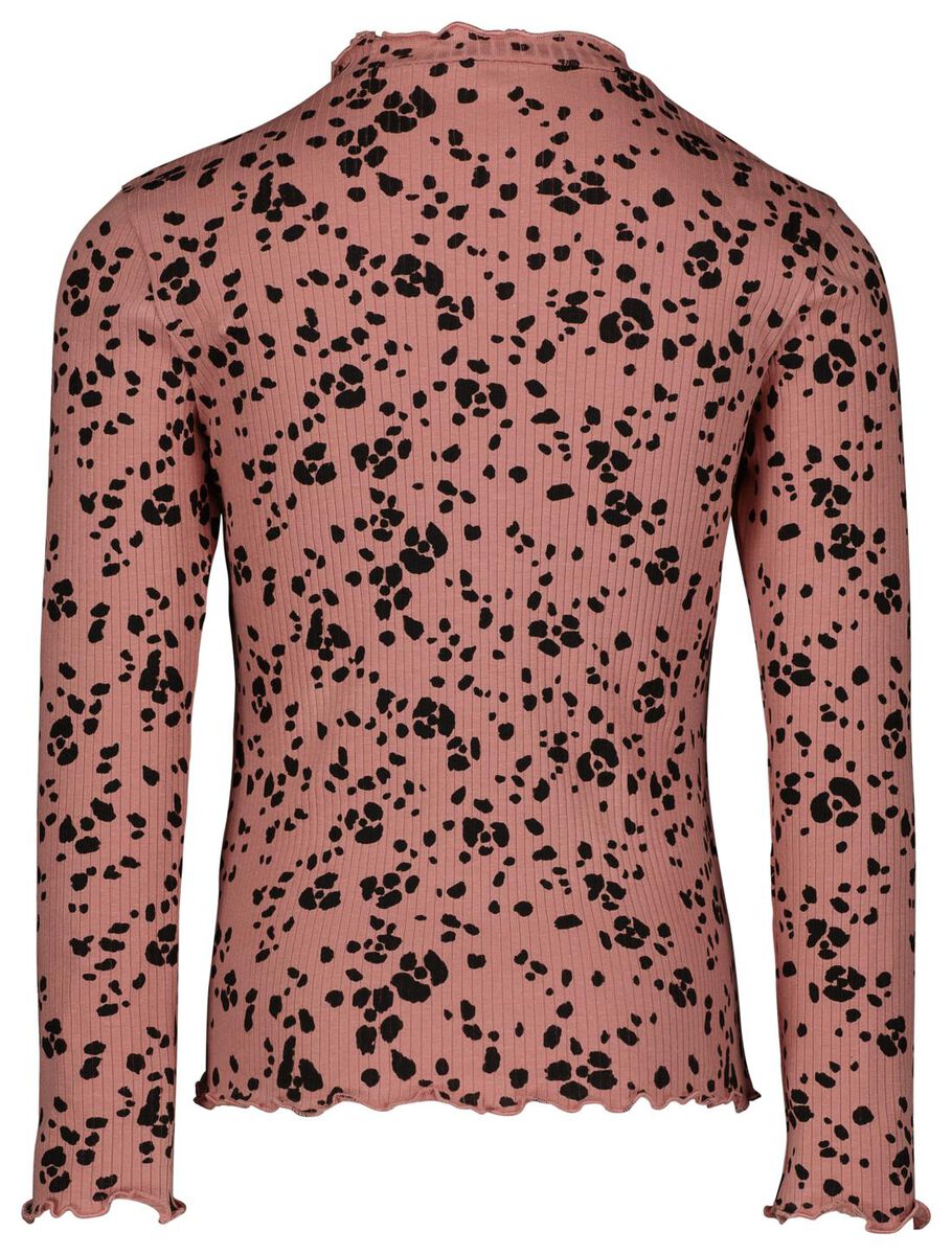 Kinder-Shirt, gerippt rosa rosa - 1000026179 - HEMA