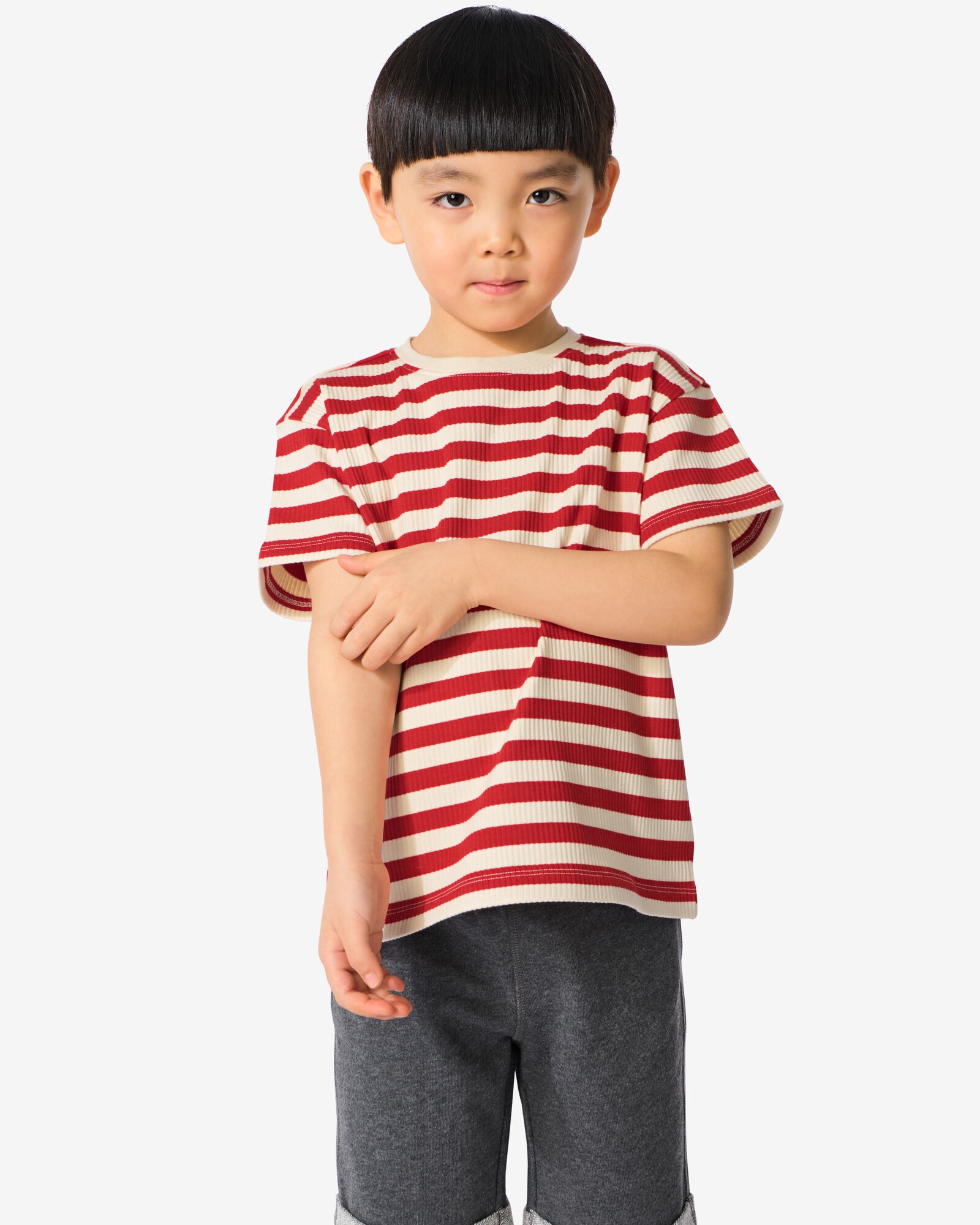 Kinder-T-Shirt mit Streifenmuster rot - 30744405RED - HEMA