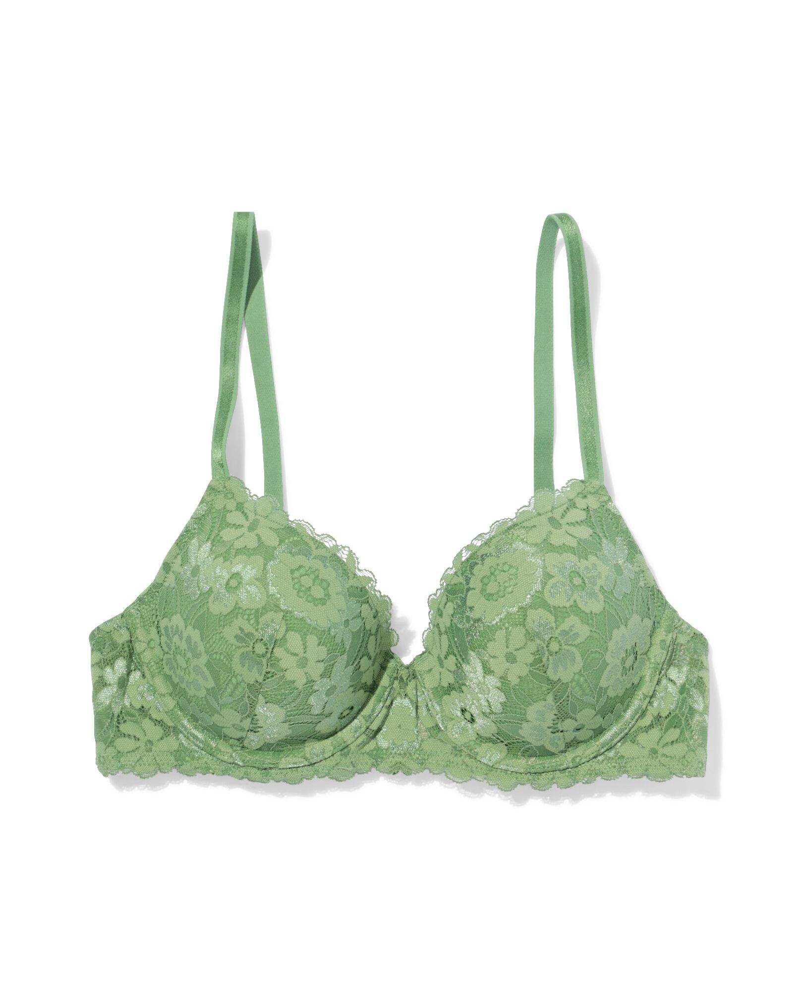 voorgevormde kanten bh met beugel groen groen - 21805545GREEN - HEMA