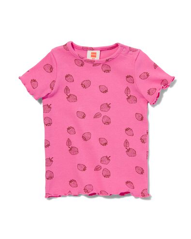 t-shirt bébé côtes rose rose - 1000030986 - HEMA