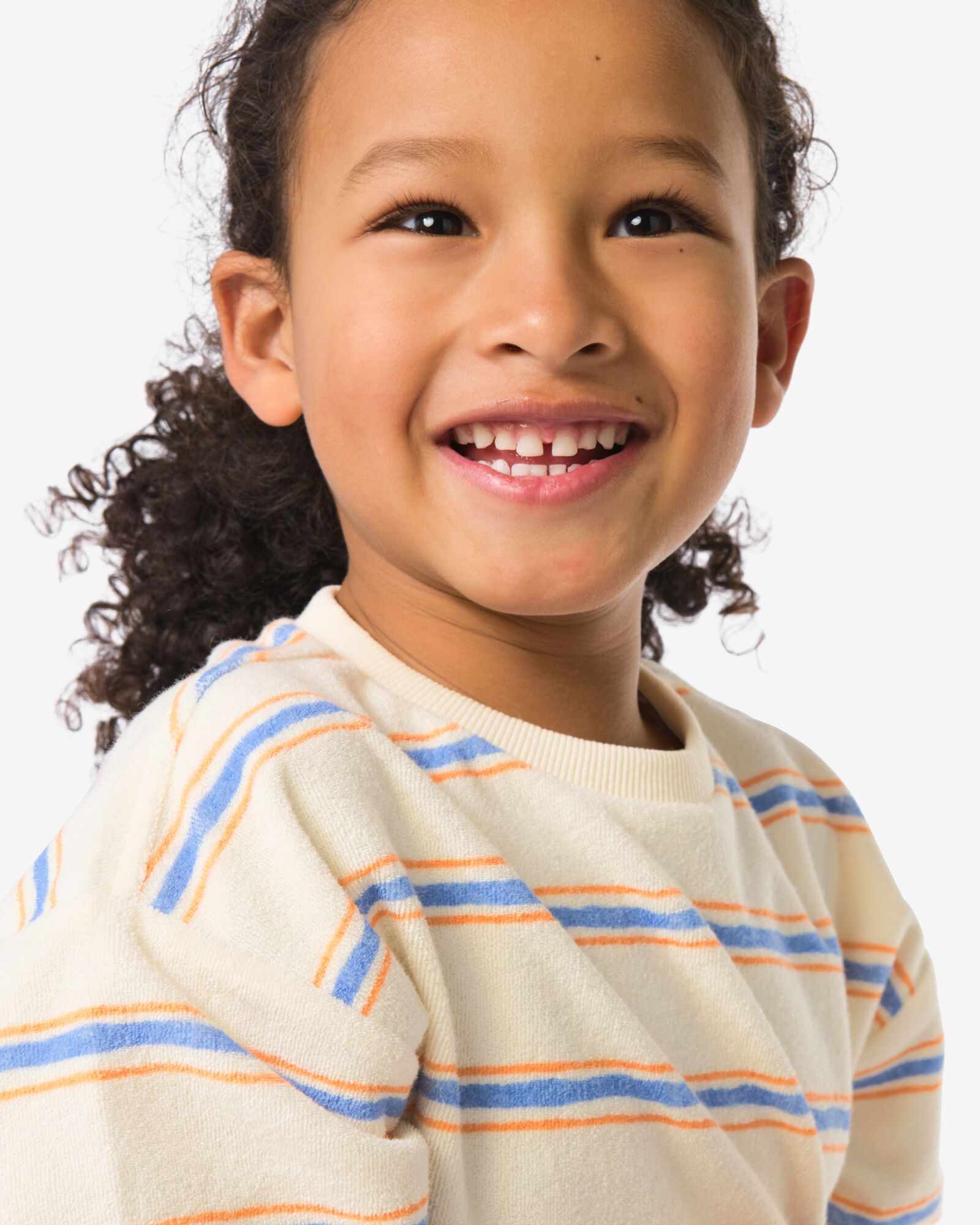 kindertrui gebreid strepen regular fit ecru ecru - 30716701ECRU - HEMA