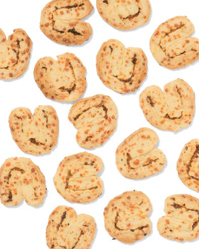 roomboter bladerdeegzoutjes met kaas en ui 135g - 10661426 - HEMA