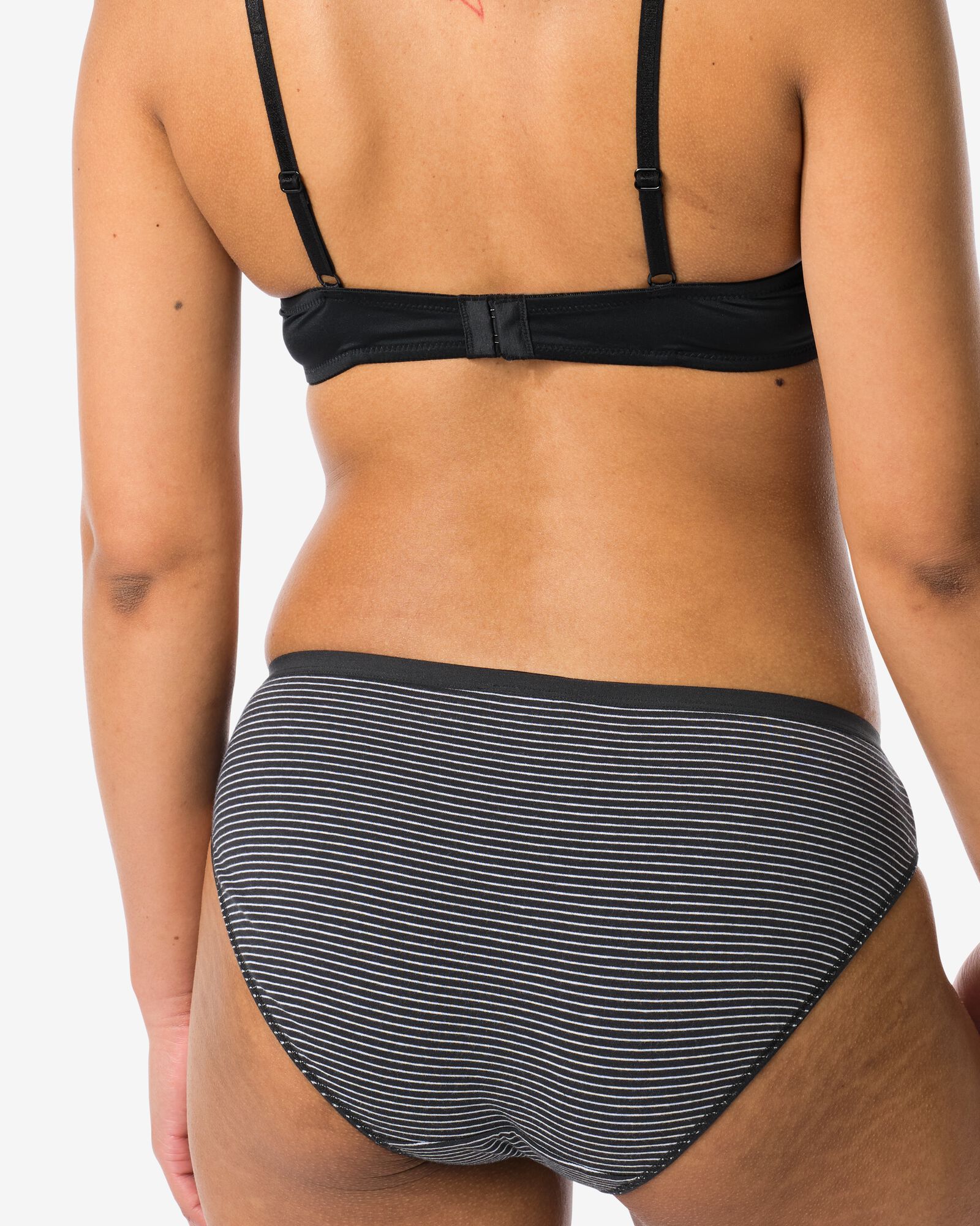 dames slips stretch katoen - 2 stuks zwart/wit zwart/wit - 19620900BLACKWHITE - HEMA