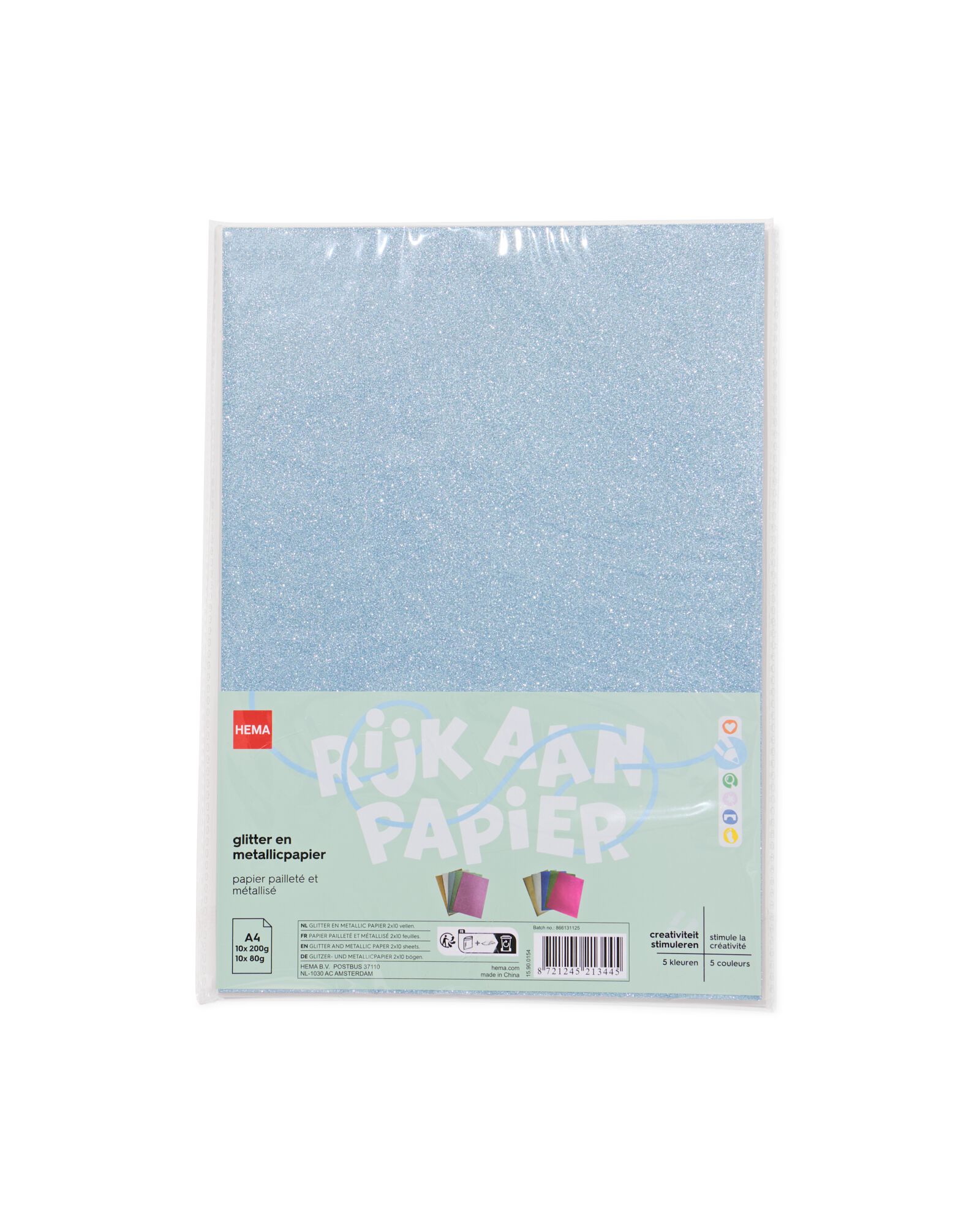 papier paillet&eacute; et m&eacute;tallis&eacute; A4 - 20 pi&egrave;ces - 15900154 - HEMA