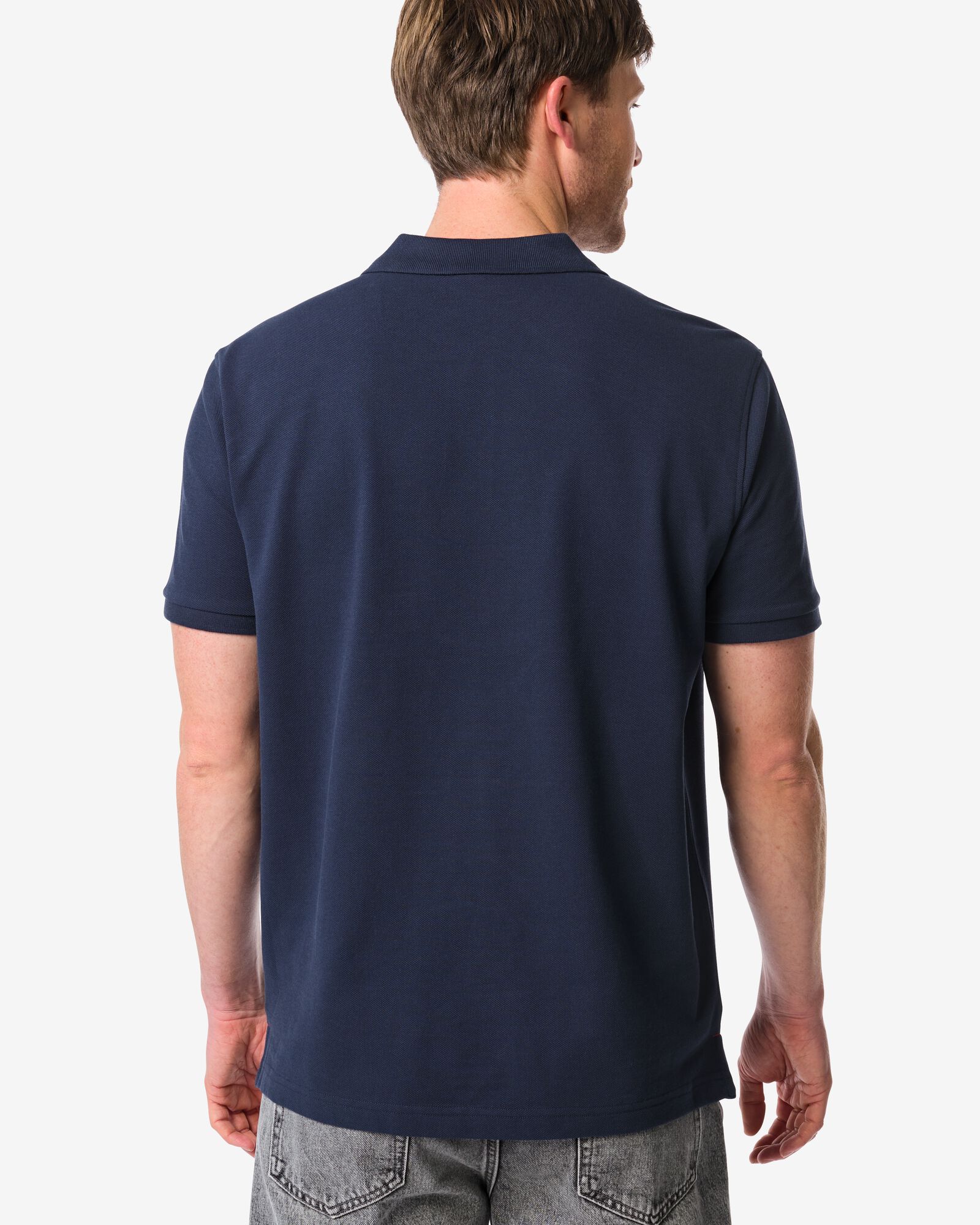 herenpolo donkerblauw donkerblauw - 2140340DARKBLUE - HEMA