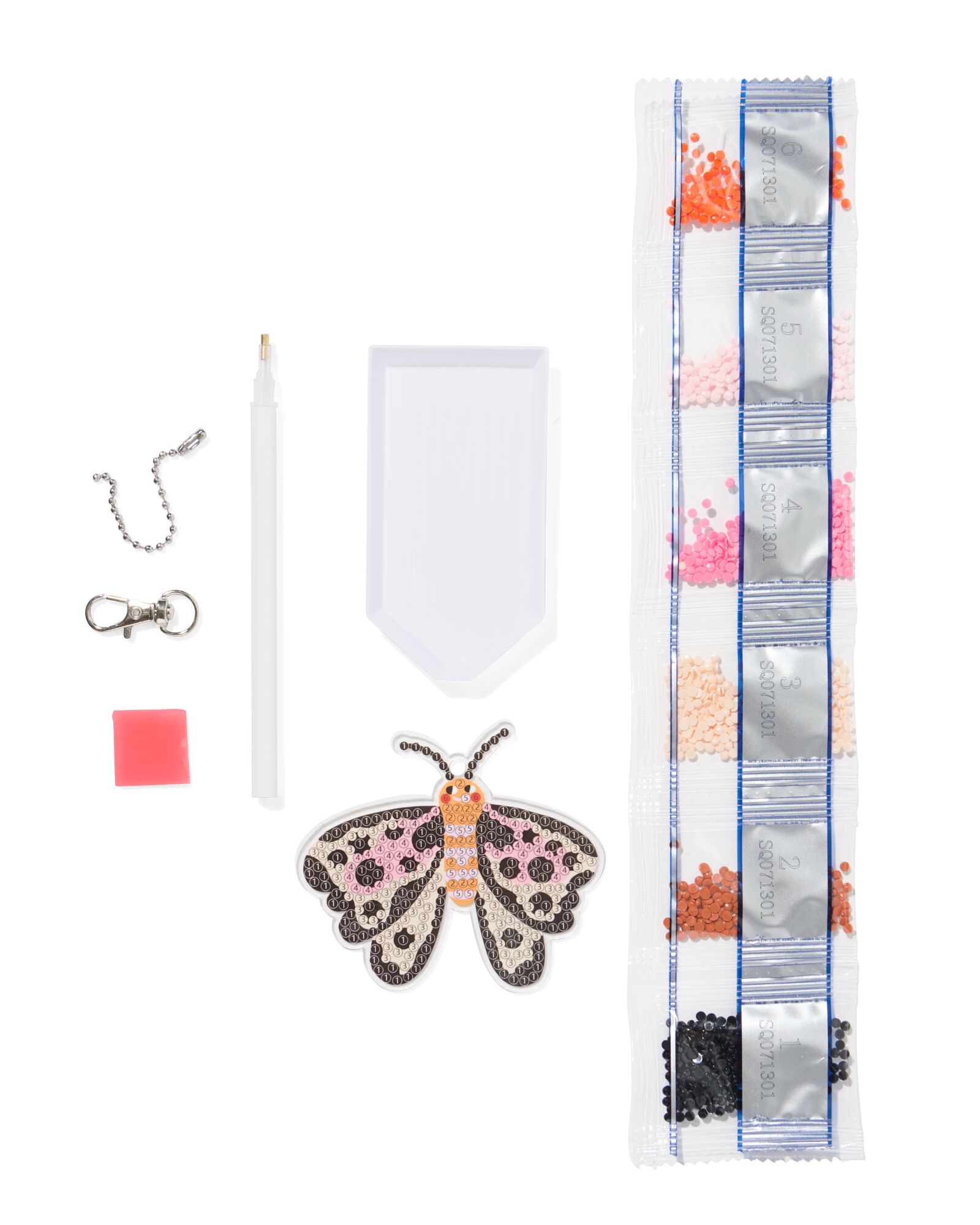 diamantcreaties sleutelhanger vlinder - 15900352 - HEMA