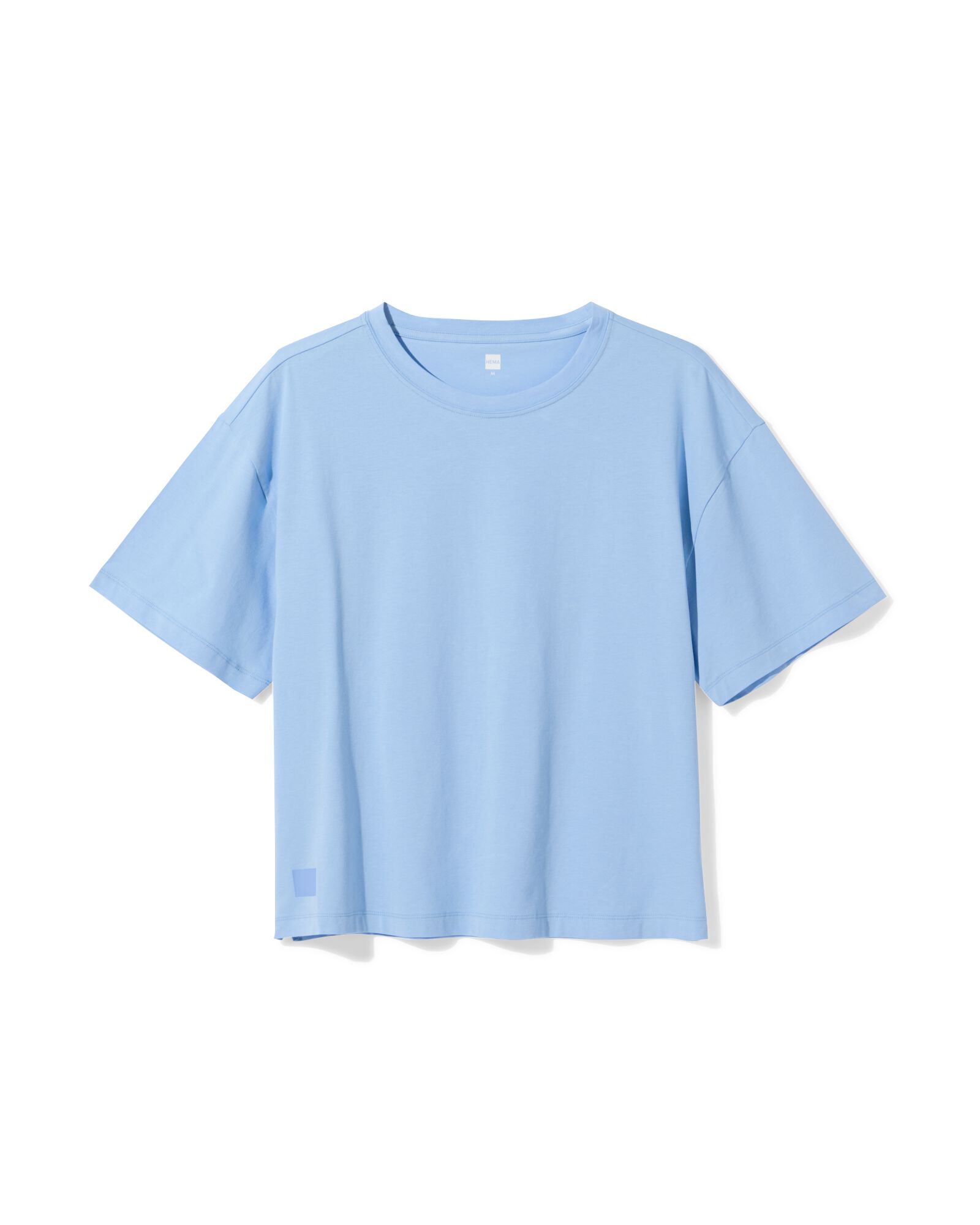 t-shirt femme boxy fit bleu clair bleu clair - 36000177LIGHTBLUE - HEMA