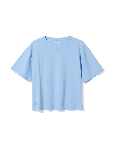 t-shirt femme boxy fit bleu clair bleu clair - 36000177LIGHTBLUE - HEMA