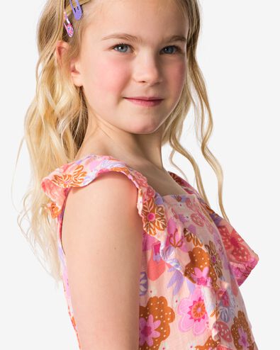 robe enfant trap&egrave;ze fleurs rose rose - 30848504PINK - HEMA